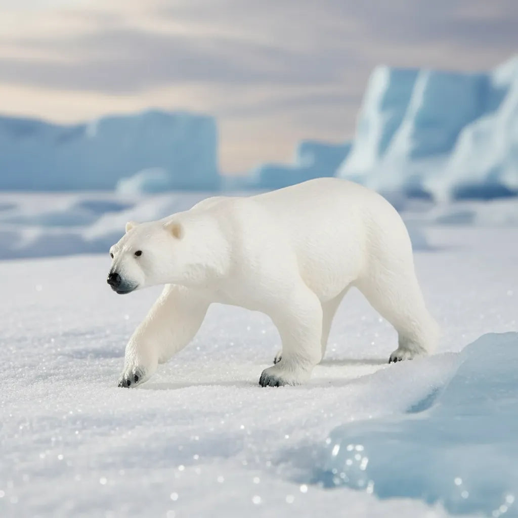 Figura Oso Polar Pintado a Mano