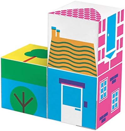Juego Rompecabezas Cubos 12 piezas Formas De Casas Niños