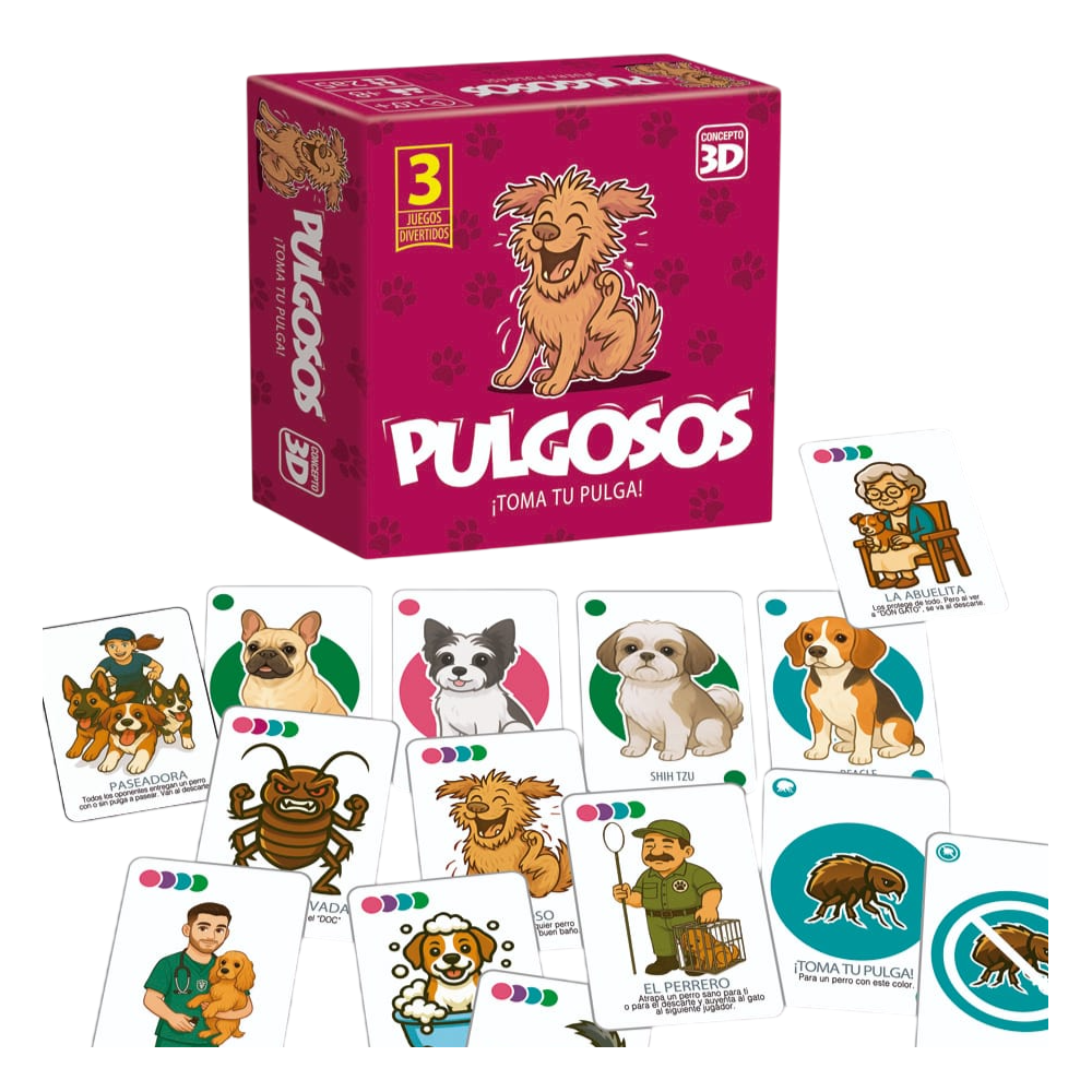 Juego De Cartas Pulgosos Diversión Para Niños