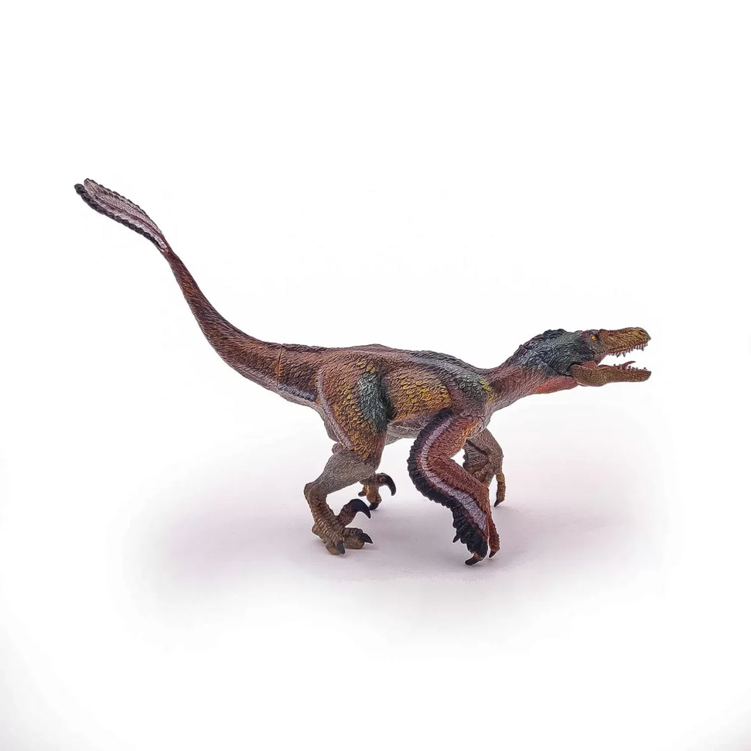 Juguete Figura Velociraptor Con Plumas Gris Niños