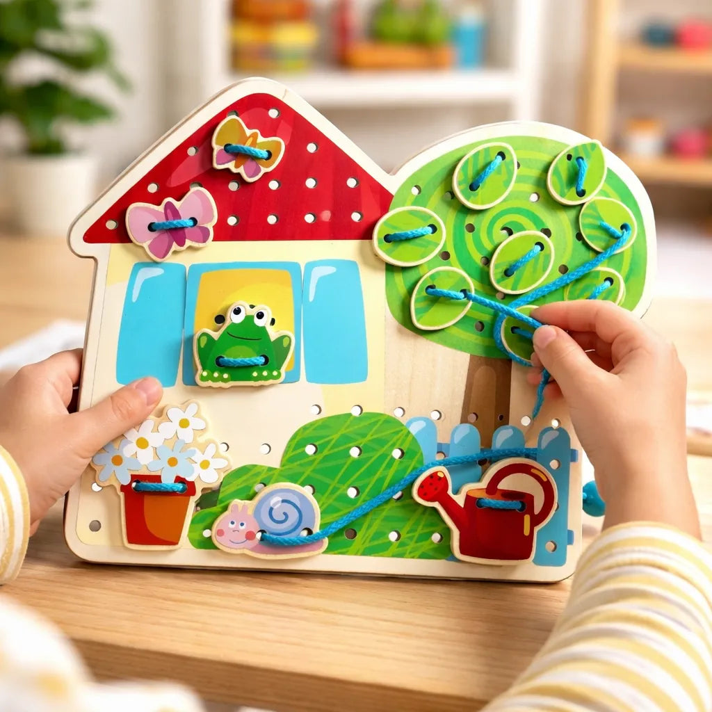 Juego Didáctico Estimulación De Enhebrado Para Niños