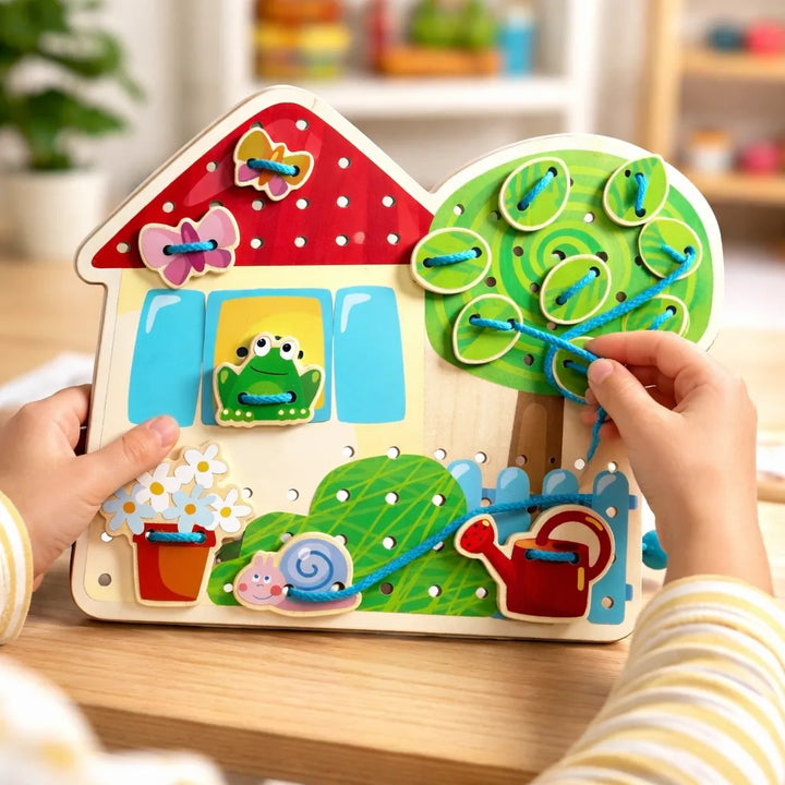 Juego Didáctico Estimulación De Enhebrado Para Niños