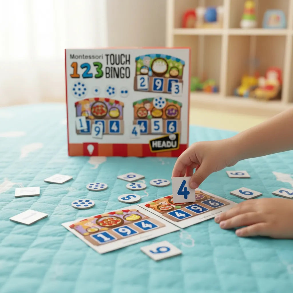 Juego Montessori Bingo Tactil De Numeros
