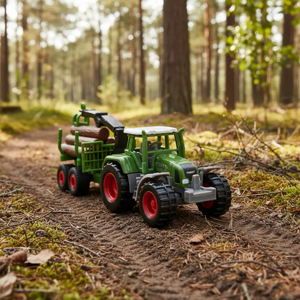 Tractor Y Carretilla A Escala Massey Ferguson Verde