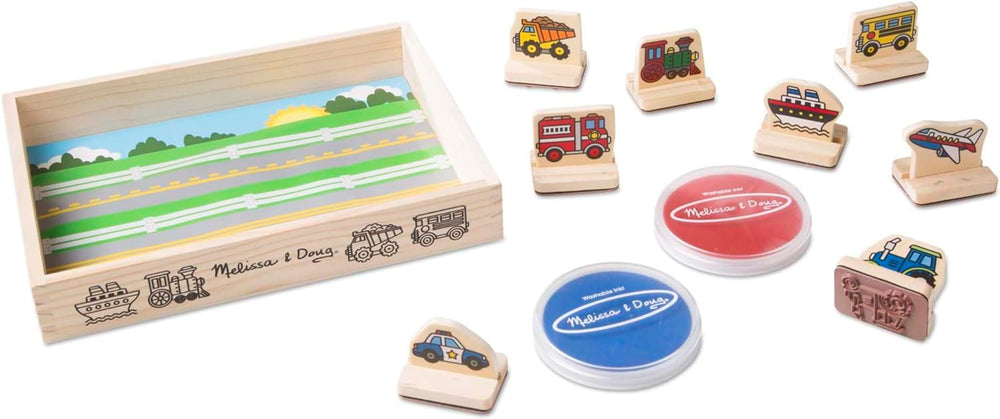 Set De Sellos De Madera Vehículos Para Niños