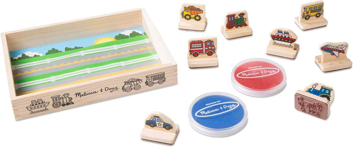 Set De Sellos De Madera Vehículos Para Niños