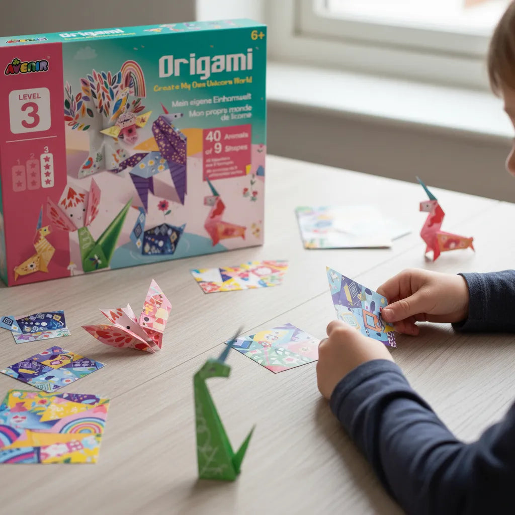 Set De Arte Y Manualidades Origami Unicornios Lv3