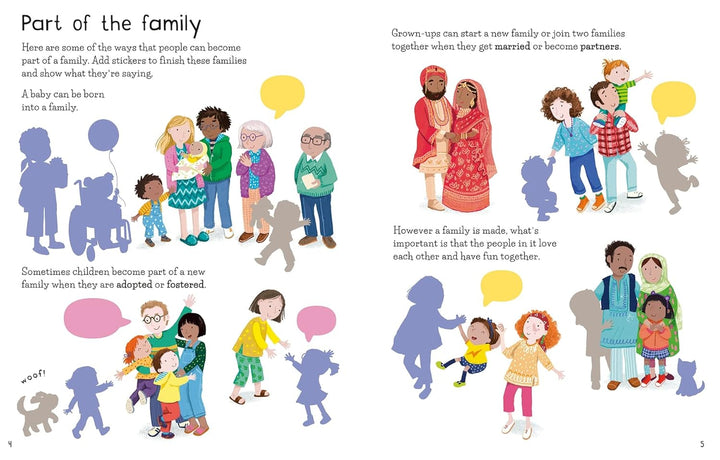 Libro Didáctico Primer Libro Pegatinas Familias Para Niños