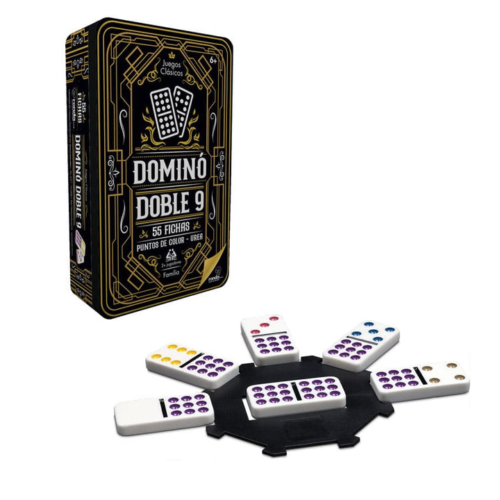 Juego De Mesa Domino Doble 9 En Lata  Familiar