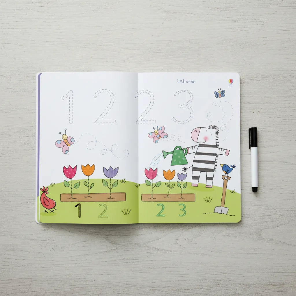 Libro Infantil aprendizaje 1 2 3  Borrable para Niños