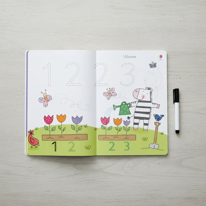 Libro Infantil aprendizaje 1 2 3  Borrable para Niños