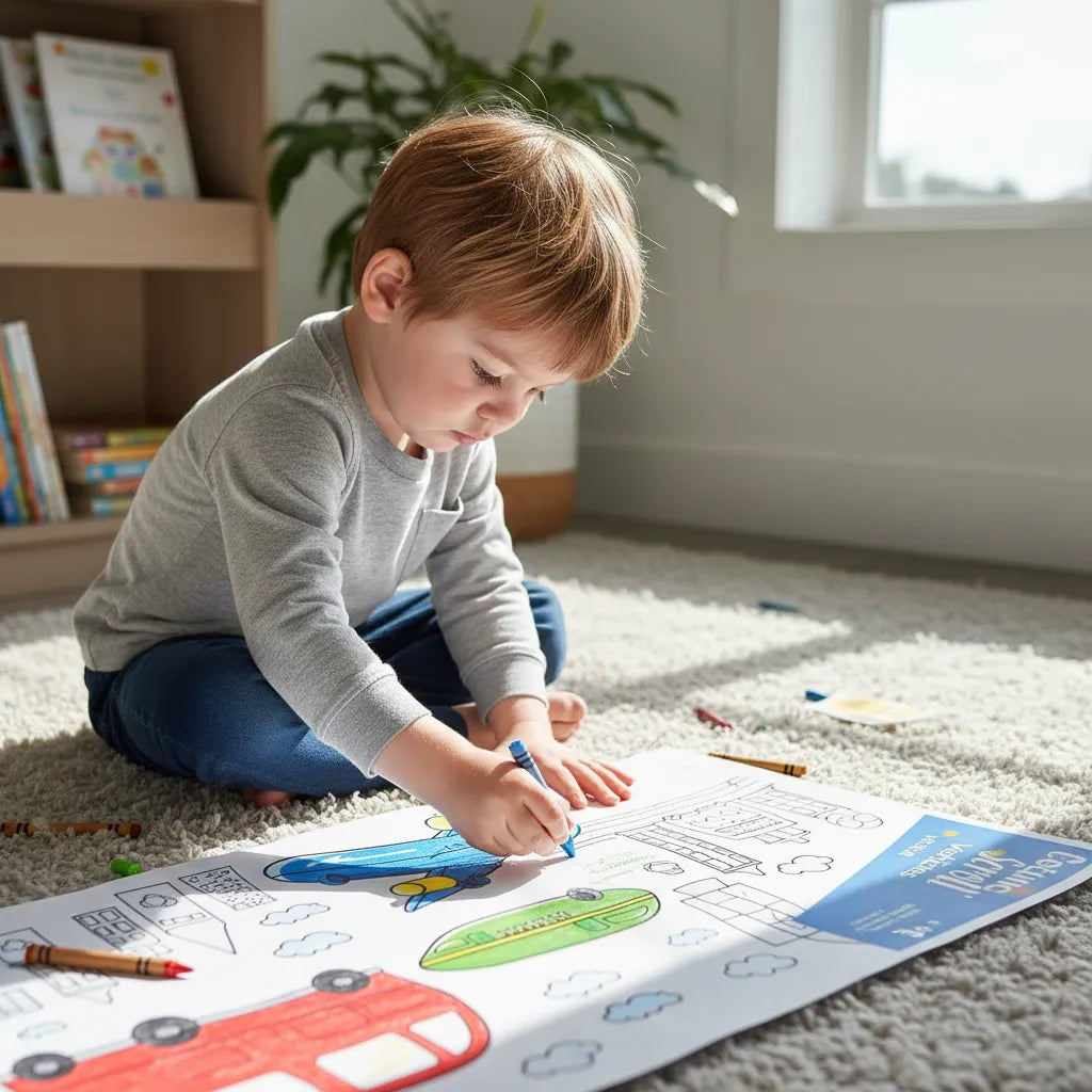 Rollo Para Colorear Vehículos Para Niños