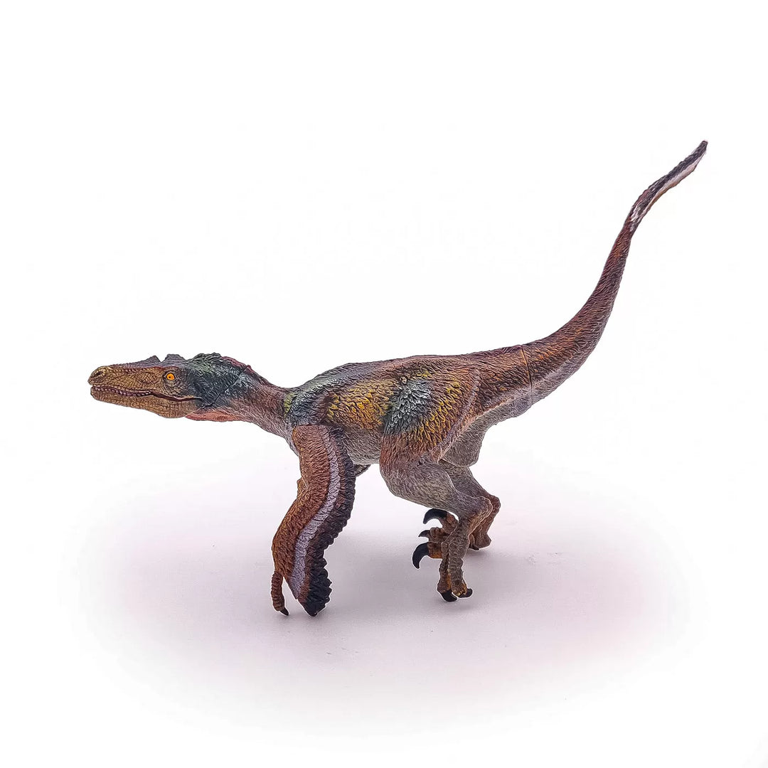 Juguete Figura Velociraptor Con Plumas Gris Niños