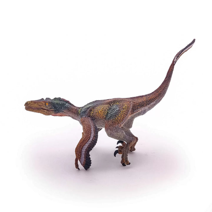 Juguete Figura Velociraptor Con Plumas Gris Niños