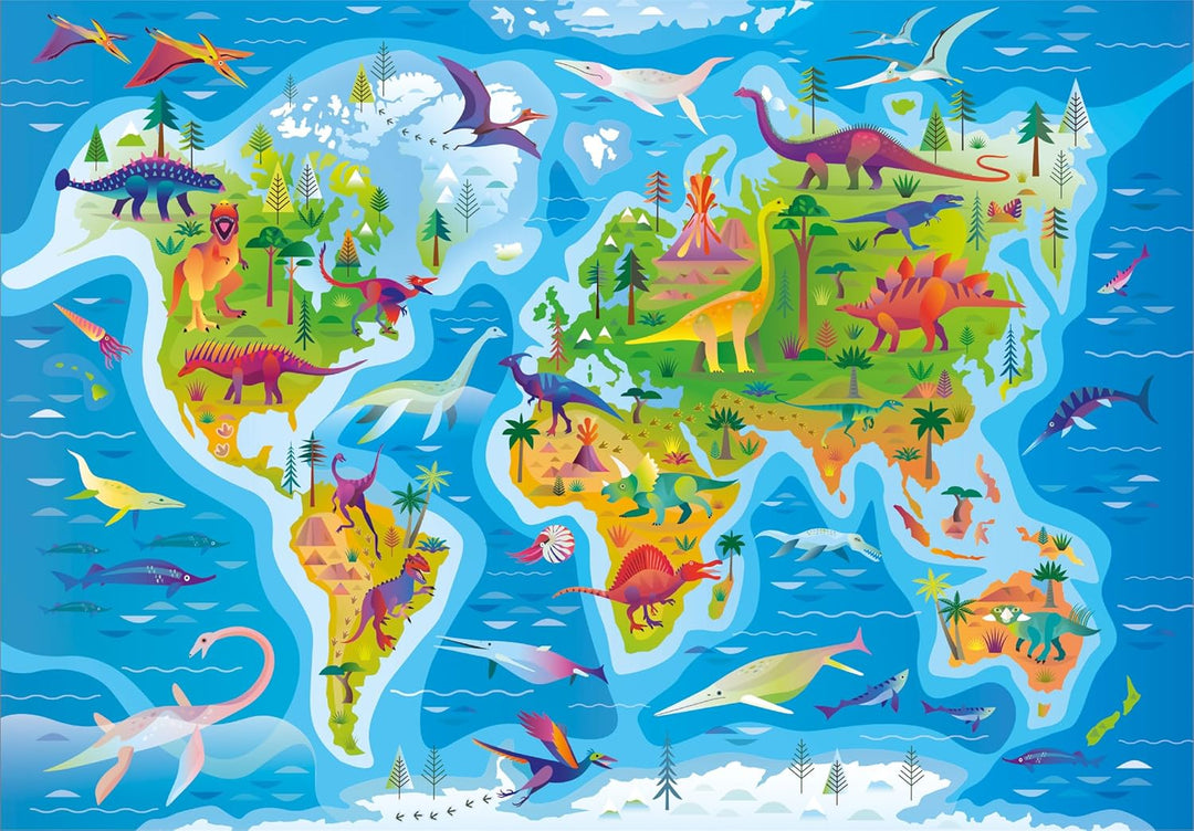 Rompecabezas 180 Piezas Mapa Dinosaurios Niños