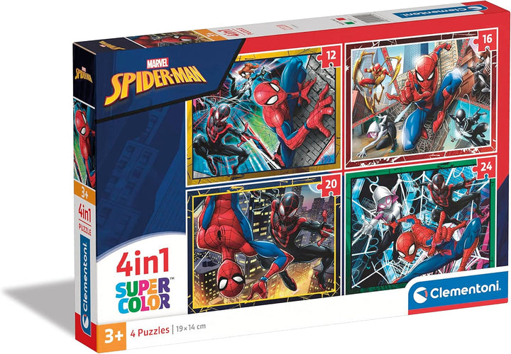 Rompecabezas 4 En 1 Spider-man Para Niños