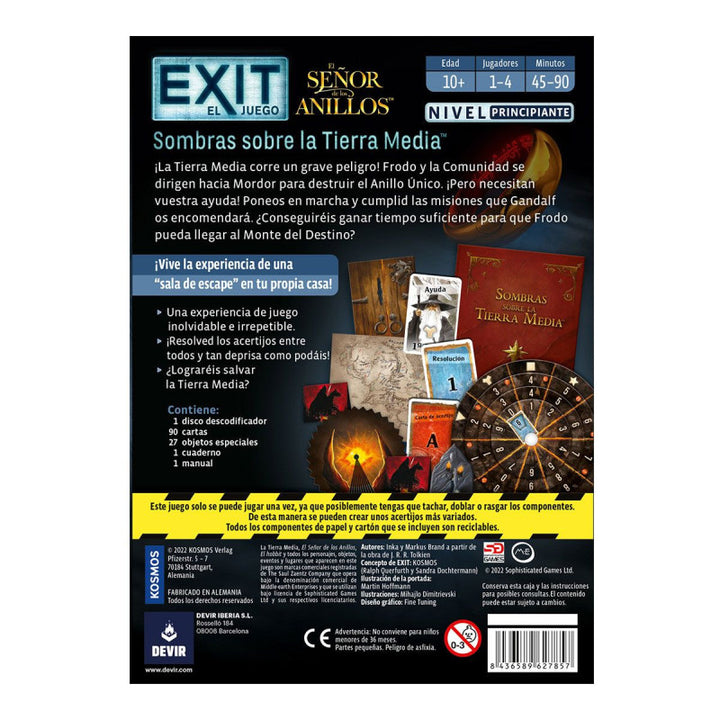 Juego Exit Señor Del Los Anillos Para Adultos