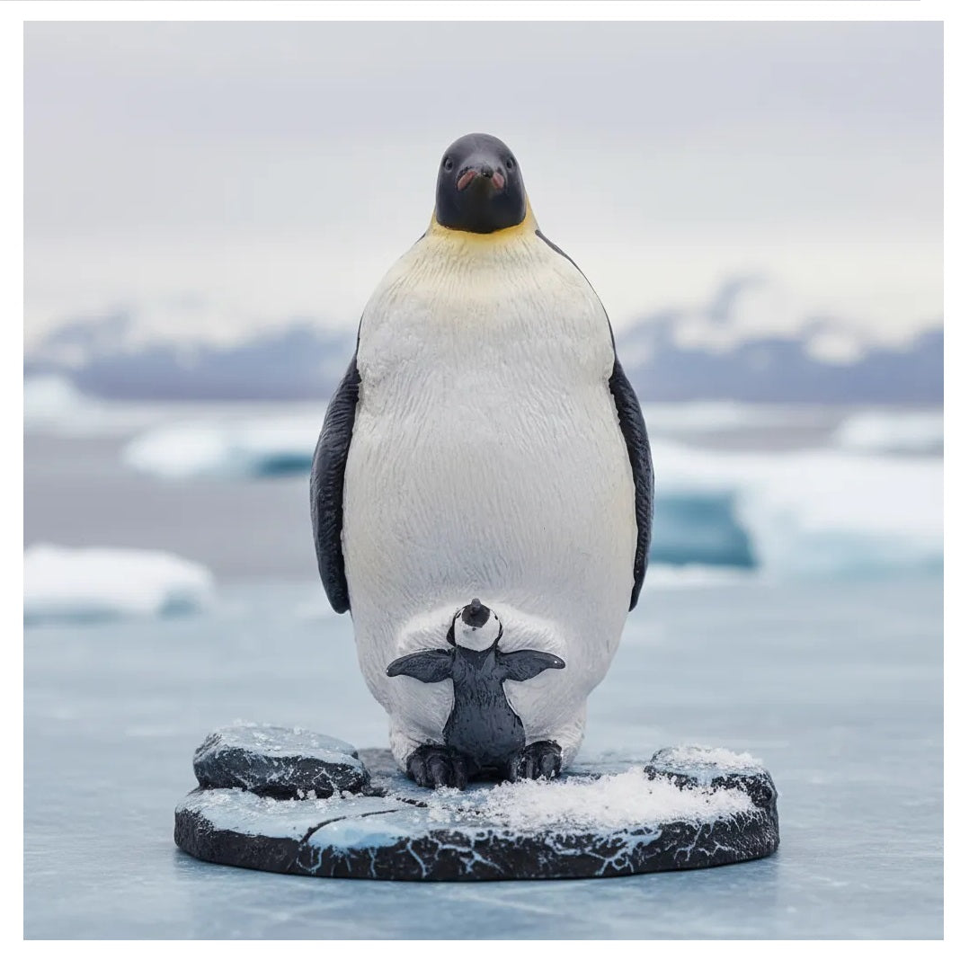 Figura Pingüino Emperador Pintada A Mano papo