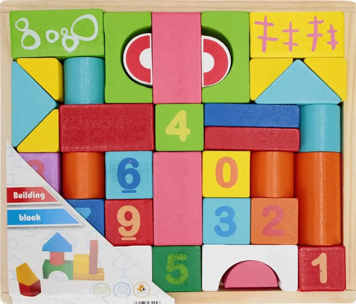 Juego De Bloques De Construcción En Madera 32 Piezas Niños