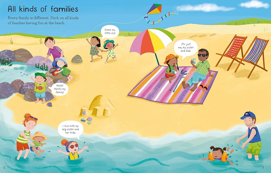 Libro Didáctico Primer Libro Pegatinas Familias Para Niños