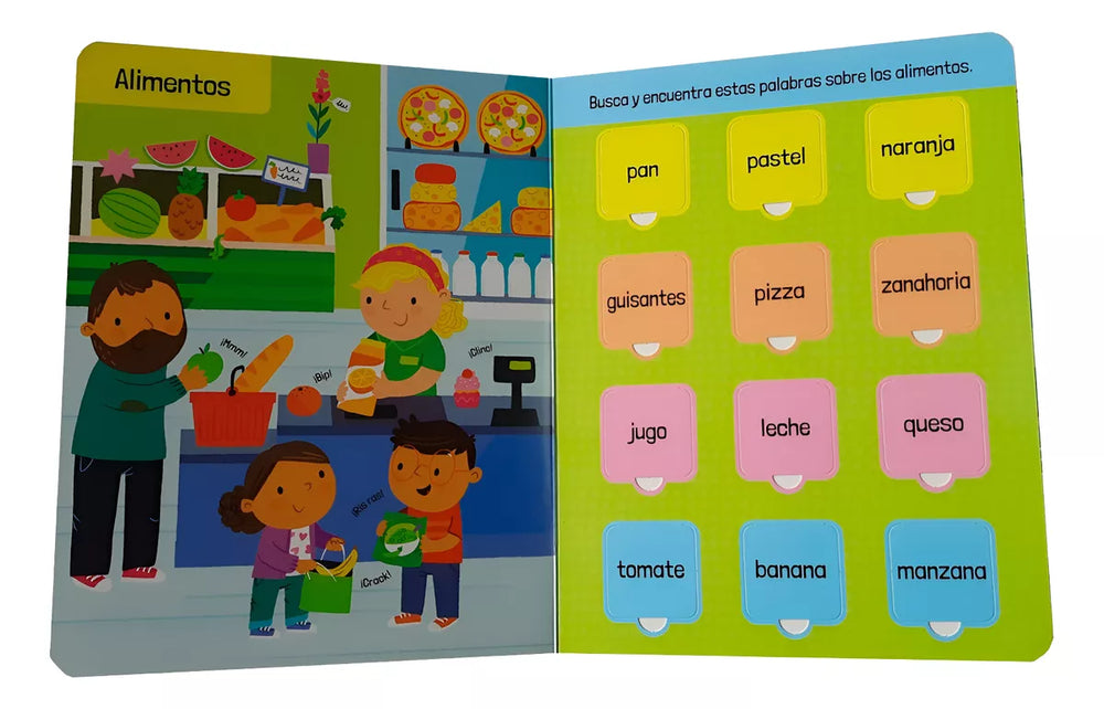 Libro Infantil Mis Primeras 100 Palabras con solapas Niños