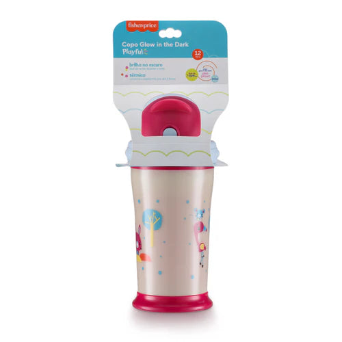 Vaso Infantil Térmico Con Tapa Retráctil rosado