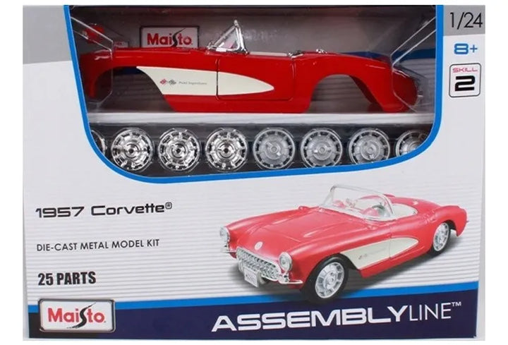 Carro A Escala 1/24 Chevrolet Corvette 1957 Para Armar