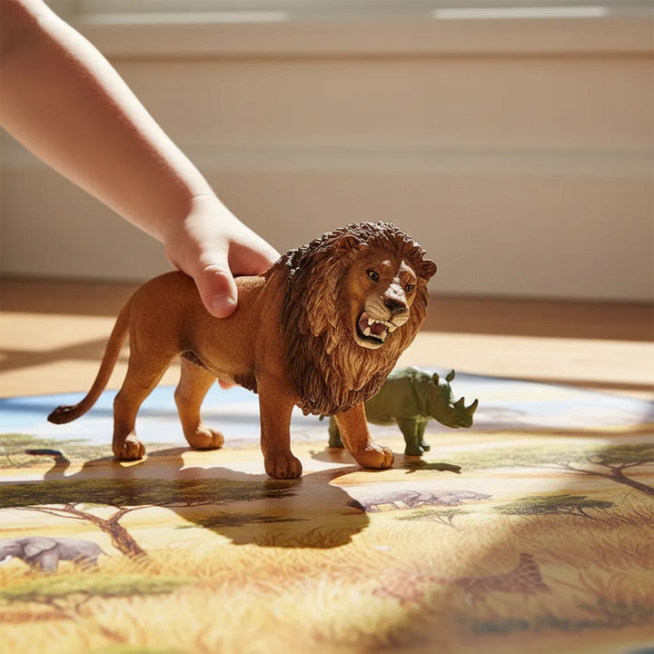 Figura Animales Leon Pintado A Mano