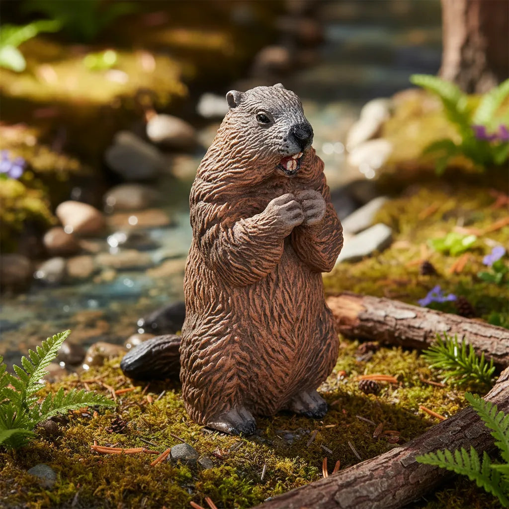 Figura coleccionables  Marmota Pintada A Mano
