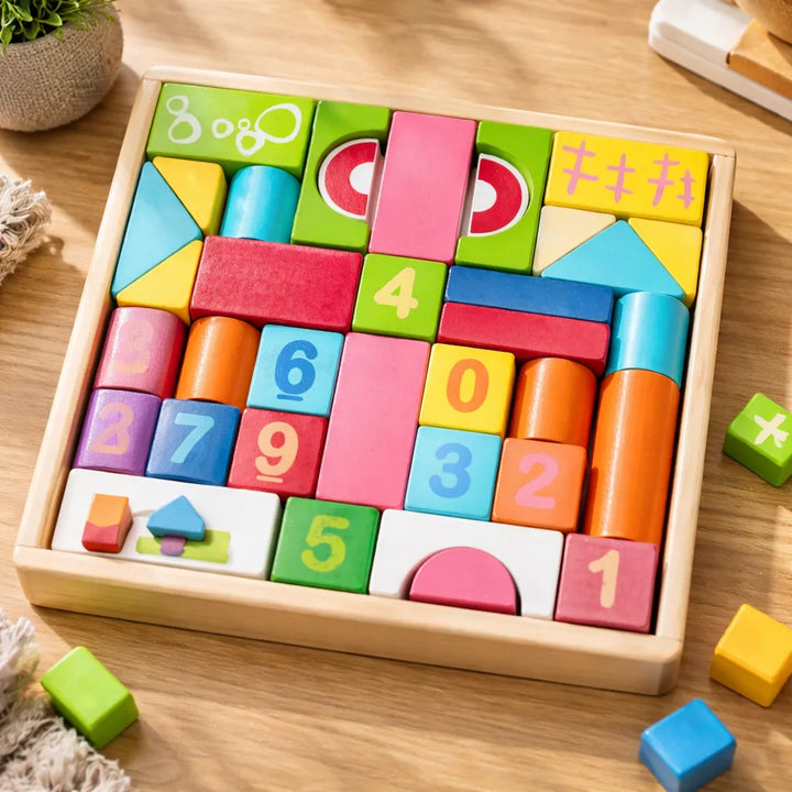 Juego De Bloques De Construcción En Madera 32 Piezas Niños