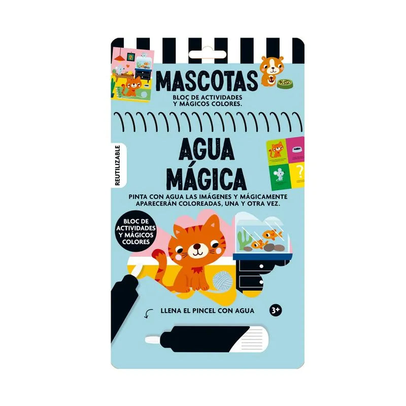 Libro para pintar con agua las mascotas Niños