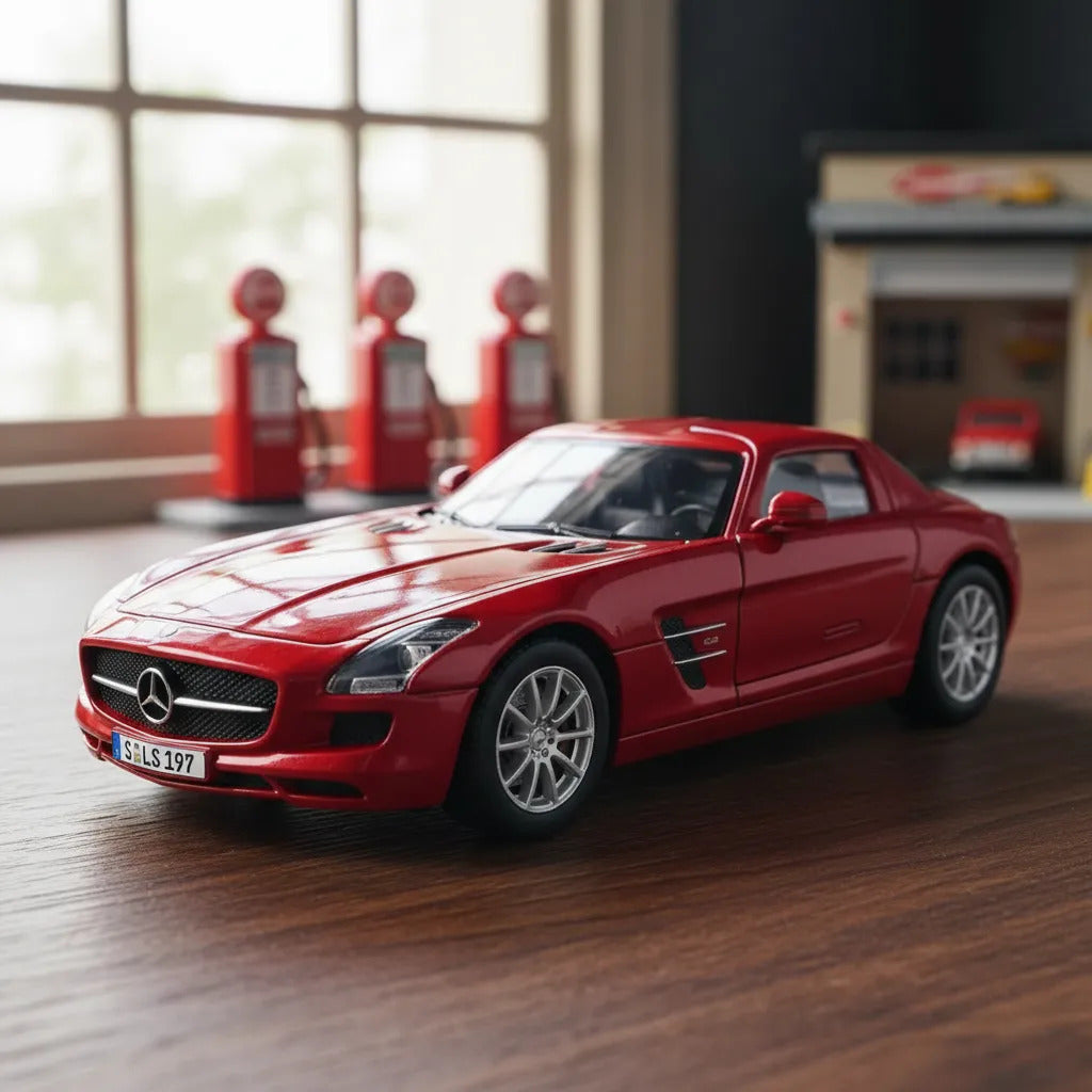 Carro Coleccionable A Escala 1/36 Mercedes Benz Sls Amg Rojo