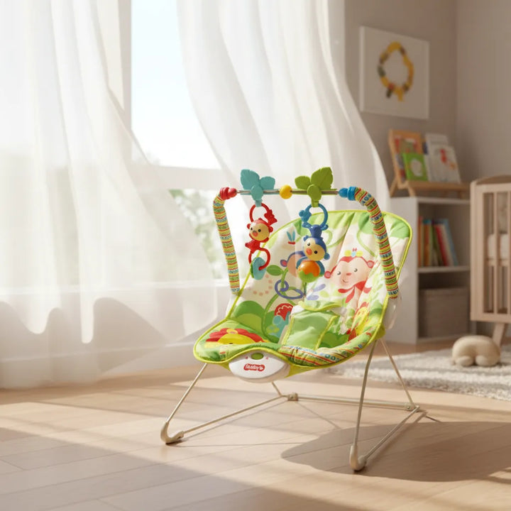 Silla Nido Verde Con Vibración  Para Bebe