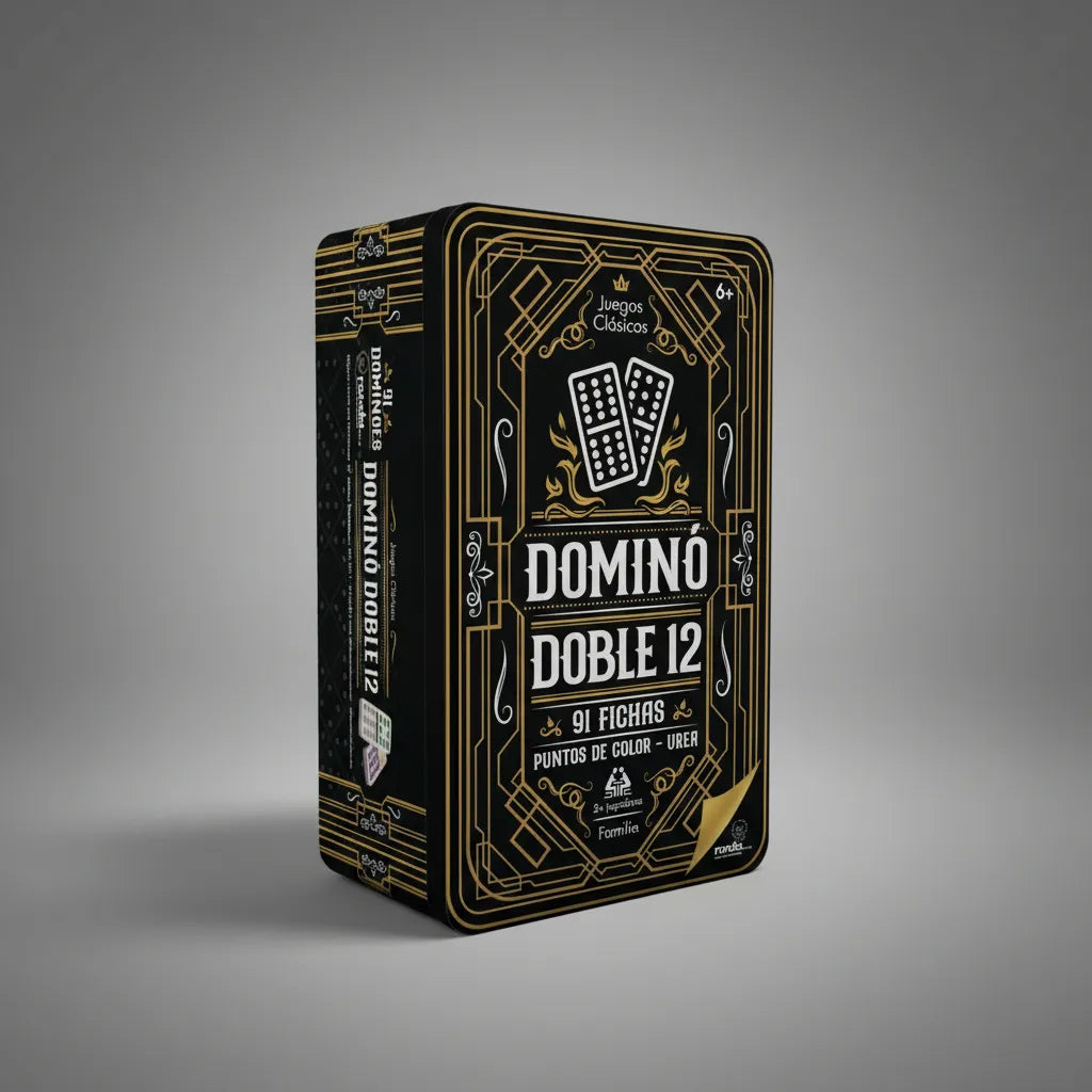 Juego De Mesa Domino Doble 12 En Lata Familia Niños