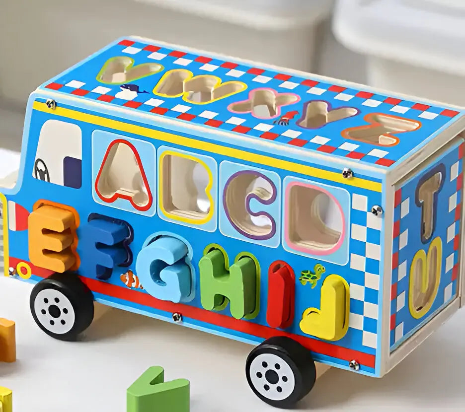 Bus Multifuncional Para Encajar En Madera Para Niños