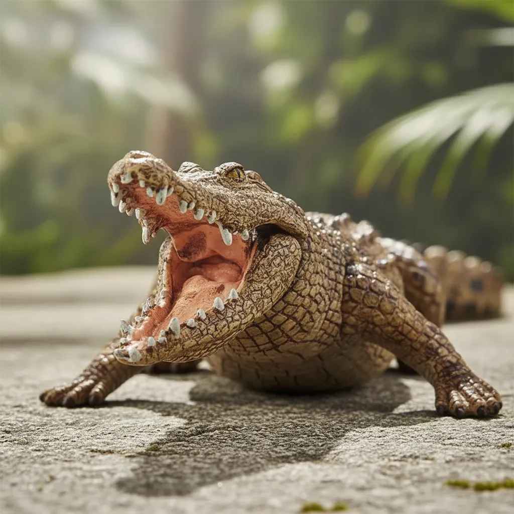 Figura Animales Cocodrilo Pintado A Mano
