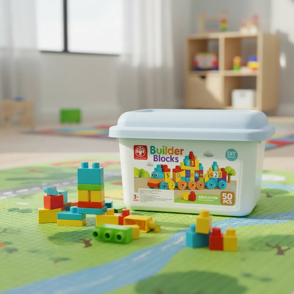 Juego Bloques Grandes Tren 50 Piezas Niños