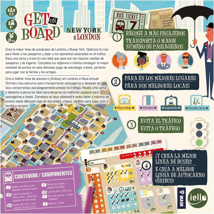 Juego De Mesa Get On Board Nueva York  Adultos