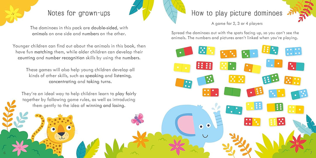 Juego Y Libro Didáctico Domino Jungla Para Niños