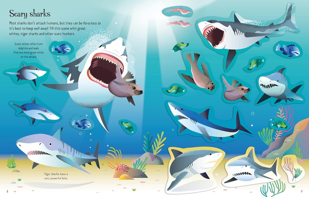 Libro Didáctico Primer Libro Pegatinas Tiburones Para Niños