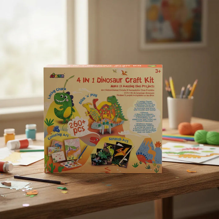 Set De Arte Y Manualidades 4 En 1 Dinosaurios