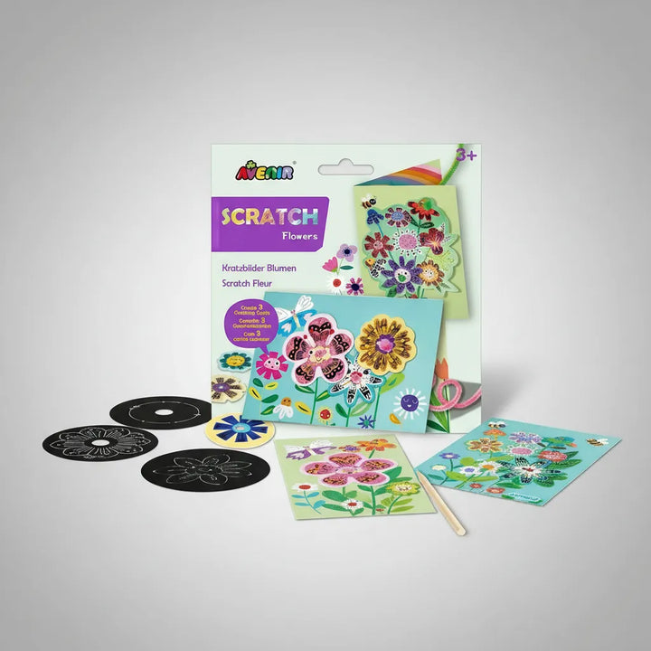 Juego Tarjetas Floral Para Raspar Niños