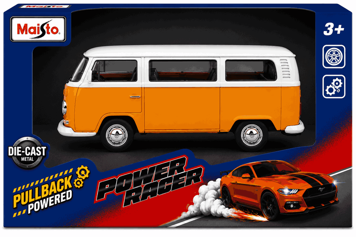 Carro Coleccionable 1:36 Volkswagen Type 2 Bus 1971 Naranja