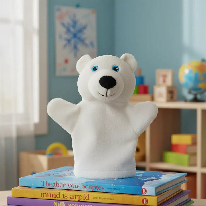 Títere Educativo para Manos Oso Polar Para Niños