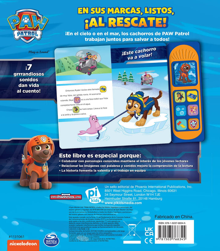 Libro interactivo 7 botones Patrulla Canina Para Niños
