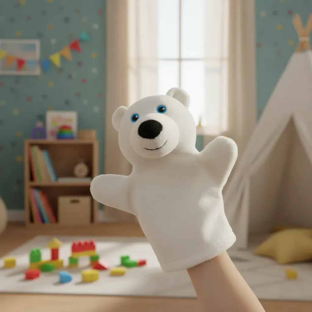 Títere Educativo para Manos Oso Polar Para Niños