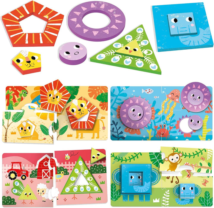 Puzzle Educativo de Madera Parejas de Animales Para Niños