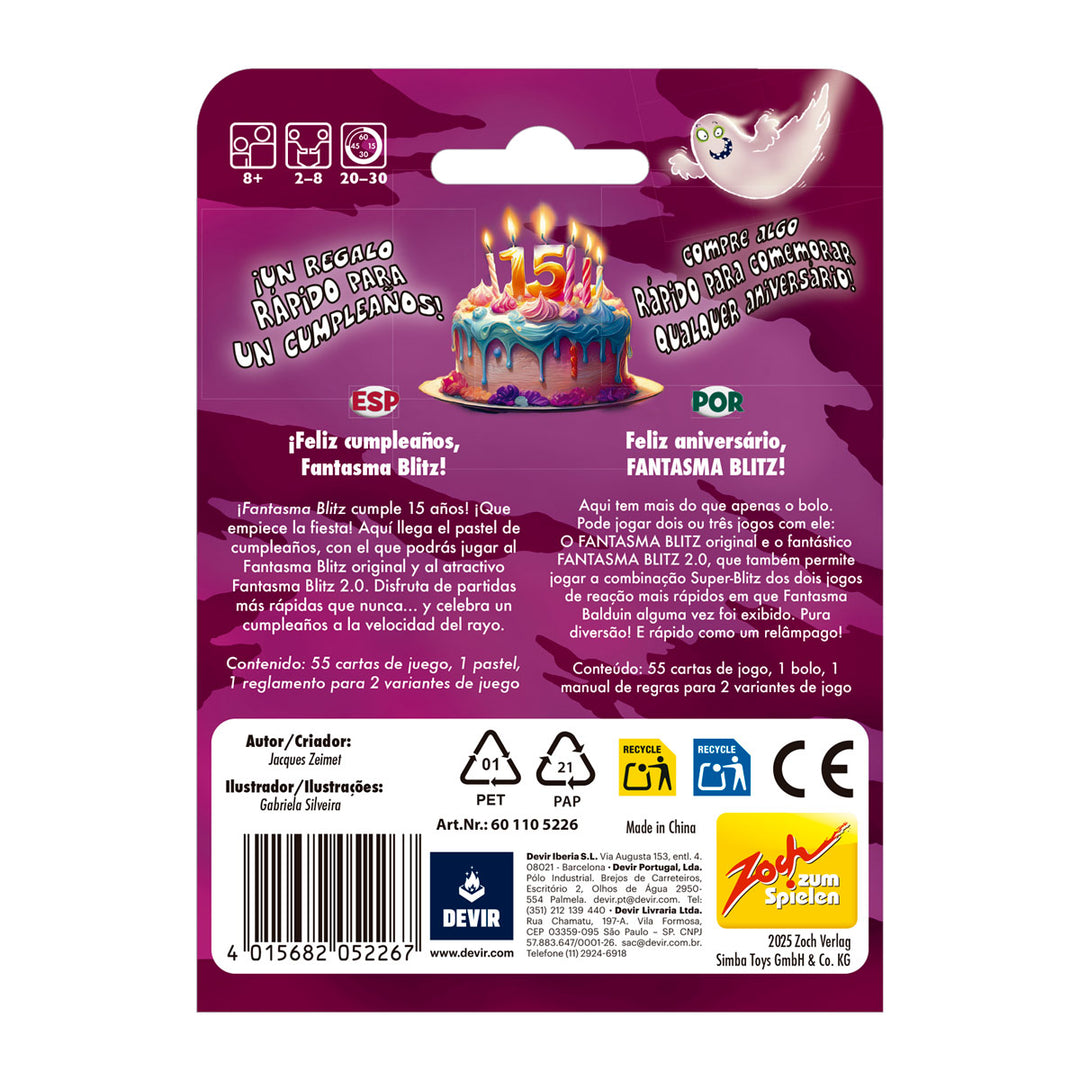 Juego de Mesa Fantasma Blitz ¡Feliz aniversario! Devir Para Adultos