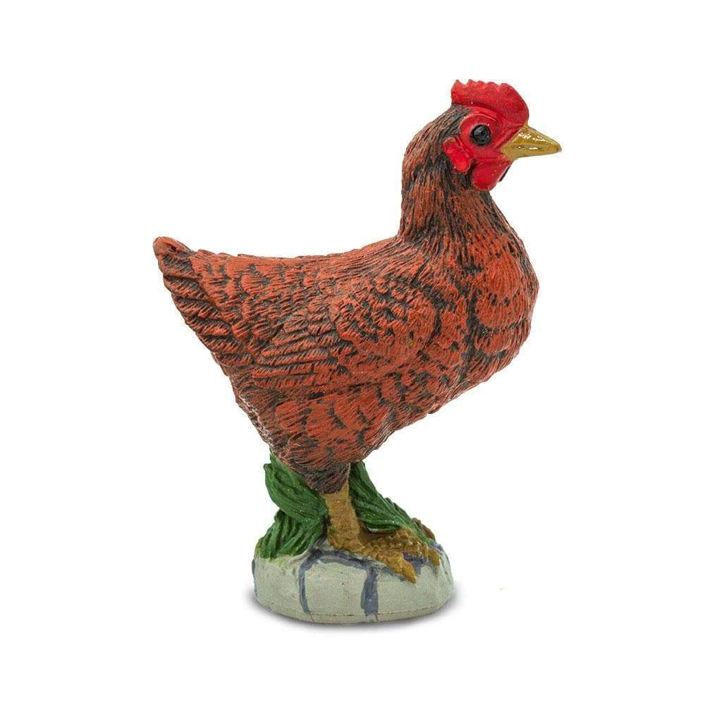 Figura Animales Gallina Bantam Pintado a Mano