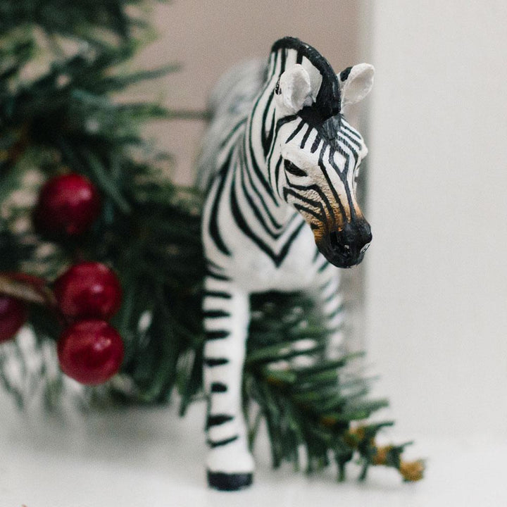 Figura Animales Cebra Pintado a Mano